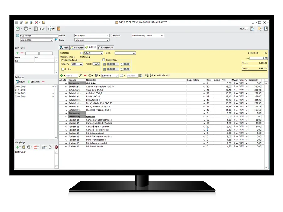 Lieferservice Monitor