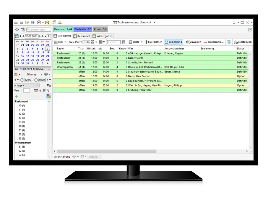 Reservierungsuebersicht