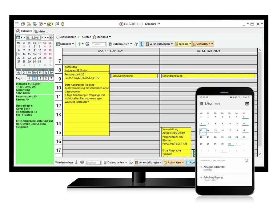 Daten mit dem eigenen Kalender synchronisieren